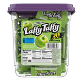 Laffy Taffy Sour Apple mini bar bulk tub with wrappers for easy sharing.