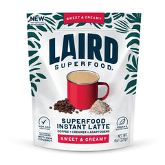 Laird Instafuel bag front showcasing instant latte packaging for quick mornings