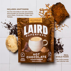 Cinnamon dust on foam of Laird Superfood hot chocolate indicating warm spice notes