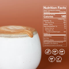 Coconut-milk swirl in mug from Laird Superfood hot chocolate for creamy texture