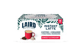 Laird Superfood Instant Latte sachet box offers convenient dairy-free cream.