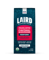 Laird Superfood Peruvian Dark Roast front-of-bag, premium organic coffee.