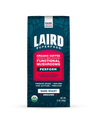 Laird Superfood Peruvian Dark Roast front-of-bag, premium organic coffee.