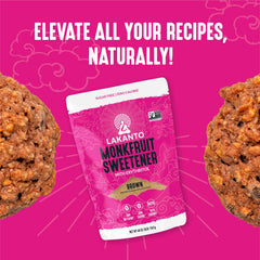 Lakanto packaging box highlighting keto-friendly, gluten-free sugar substitute.