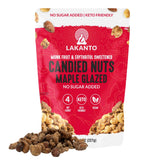 Lakanto Candied Nuts Maple Glazed packaging showcases no added sugar.