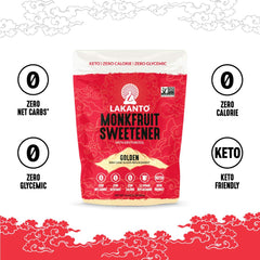 Cup of coffee with Lakanto Golden Monk Fruit Sweetener for a sugar-free boost.