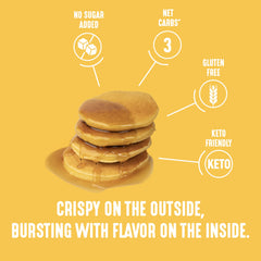 Golden waffles crisp at the edges using Lakanto mix.