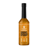 Lakanto Simple Syrup caramel bottle front, showcasing sugar-free caramel flavor for keto-friendly drinks.