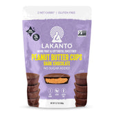 Lakanto Sugar Free Chocolate Peanut Butter Cups pack image for keto-friendly on-the-go snacking.