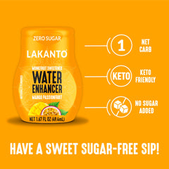 On-the-go Lakanto enhancer in a sports bottle for convenient flavor