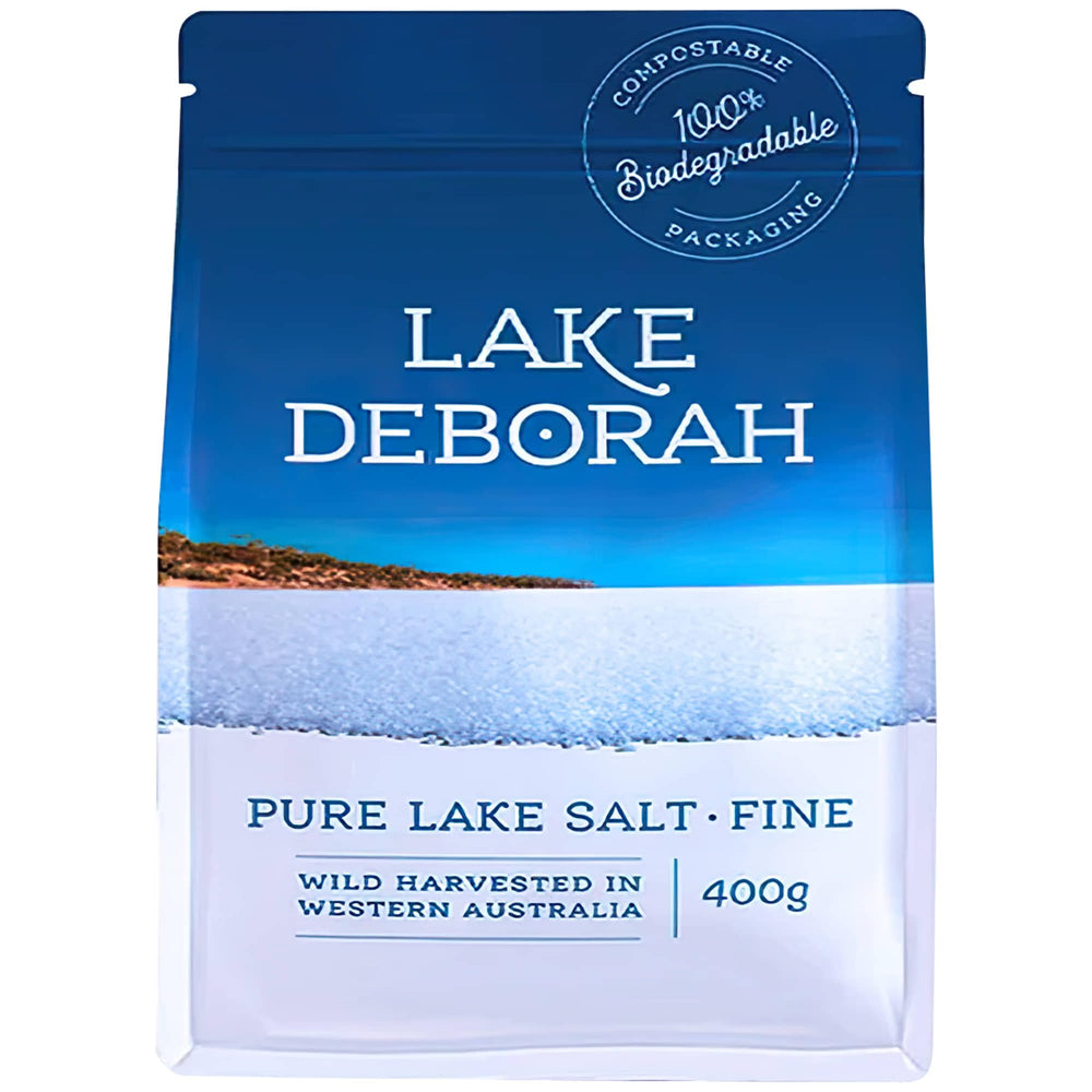 Lake Deborah pure mineral salt bottle shows crystal clarity for clean seasoning