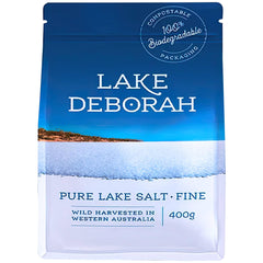 Lake Deborah pure mineral salt bottle shows crystal clarity for clean seasoning