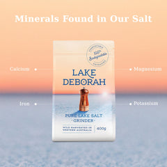 Lake Deborah Salt crystal closeup shows natural purity and mineral richness.
