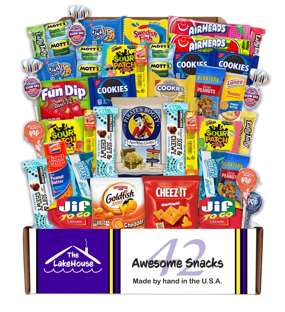 The LakeHouse 42-count snacks variety pack for care package gifting and family trips.