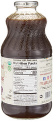 Lakewood prune juice bottle pour shows smooth, no sugar added taste