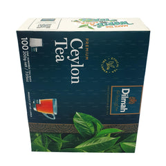 Close-up of a 2g Dilmah tea bag ready for brewing.