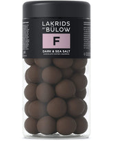 LAKRIDS BY BÜLOW dark sea salt pack front showcases premium Danish licorice.