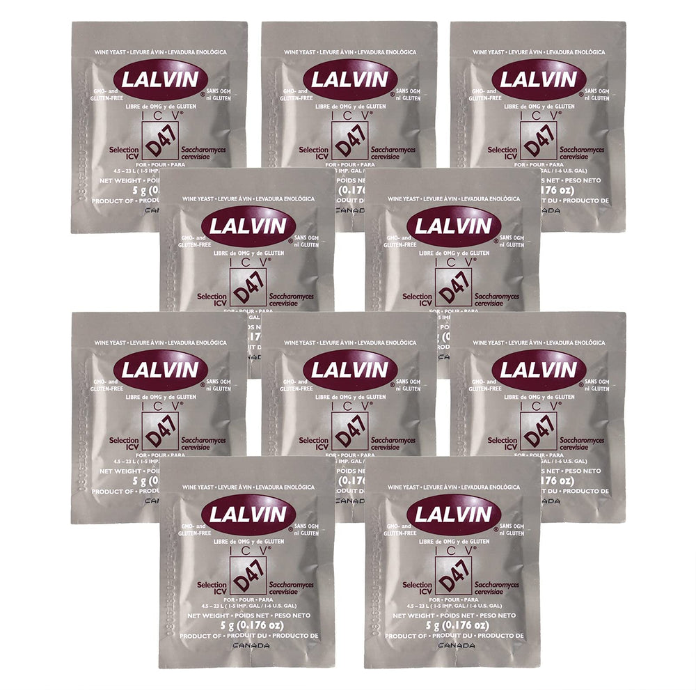 Lalvin ICV-D47 10-pack box view for complex white wine fermentation