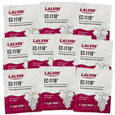 Lalvin EC-1118 wine yeast pack front, ready for reliable home fermentation.