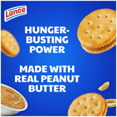 Lance Malt with Peanut Butter crackers close-up shows creamy peanut butter filling.