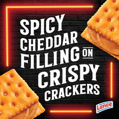 Lance Nashville Hot Cheddar filling visible in the cracker sandwich.