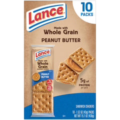 Lance real peanut butter filling between crackers visible for satisfying snacking