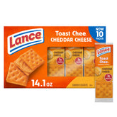Lance ToastChee cheddar sandwich crackers ready in a lunchbox for a convenient cheesy snack.