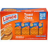 Lance ToastChee Peanut Butter crackers in a pack view, ideal for lunch breaks