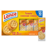 Lance Toasty Cheddar crackers packaging for on-the-go snacking