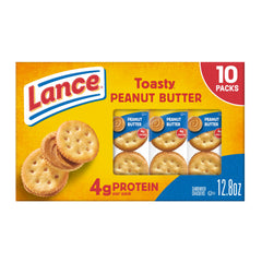 Lance Toasty Peanut Butter Crackers package ready for on-the-go snacking.