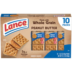 Lance whole grain peanut butter crackers pack for a convenient on the go snack