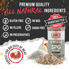 Lane's SPG seasoning on pork for a savory crust and aroma