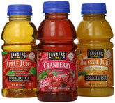 Langers juice variety pack bottles show 100% juice flavors for family breakfasts