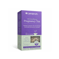 Lansinoh HotTea Mama Morning Rescue tea cup steaming, easing morning nausea relief