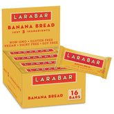 LÄRABAR Banana Bread bar packaging showcases clean ingredients for on-the-go snacking.