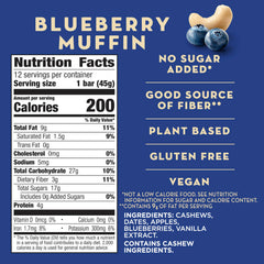 LÄRABAR Blueberry Muffin bar texture close-up showing chewy fruit and nuts.