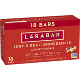 LÄRABAR Cashew Cookie bar front view, a simple, plant-based snack for on-the-go energy.