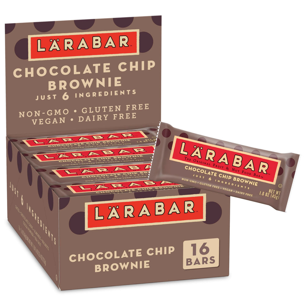 LÄRABAR Chocolate Chip Brownie 16-count pack for on-the-go energy.
