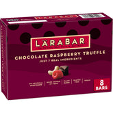LÄRABAR Chocolate Raspberry Truffle bar front view, gluten-free plant-based snack on the go.