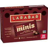 Larabar Double Dark Chocolate Mini Bars packaging, convenient on-the-go energy snack.