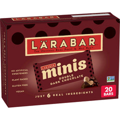 Larabar Double Dark Chocolate Mini Bars packaging, convenient on-the-go energy snack.