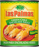 Las Palmas Green Chile Enchilada Sauce can with smooth medium heat for rich cooking.