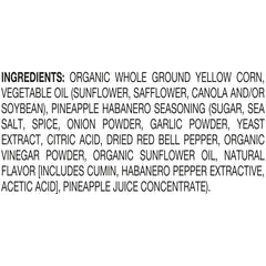 Late July Hawaiian Habanero chips ingredients organic corn and non-GMO for clean snacking.