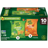 Late July Nacho Cheese tortilla chips 10-pack for easy party snacking.