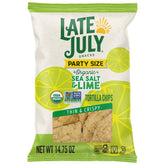 Late July Sea Salt & Lime tortilla chips bag ready for entertaining.