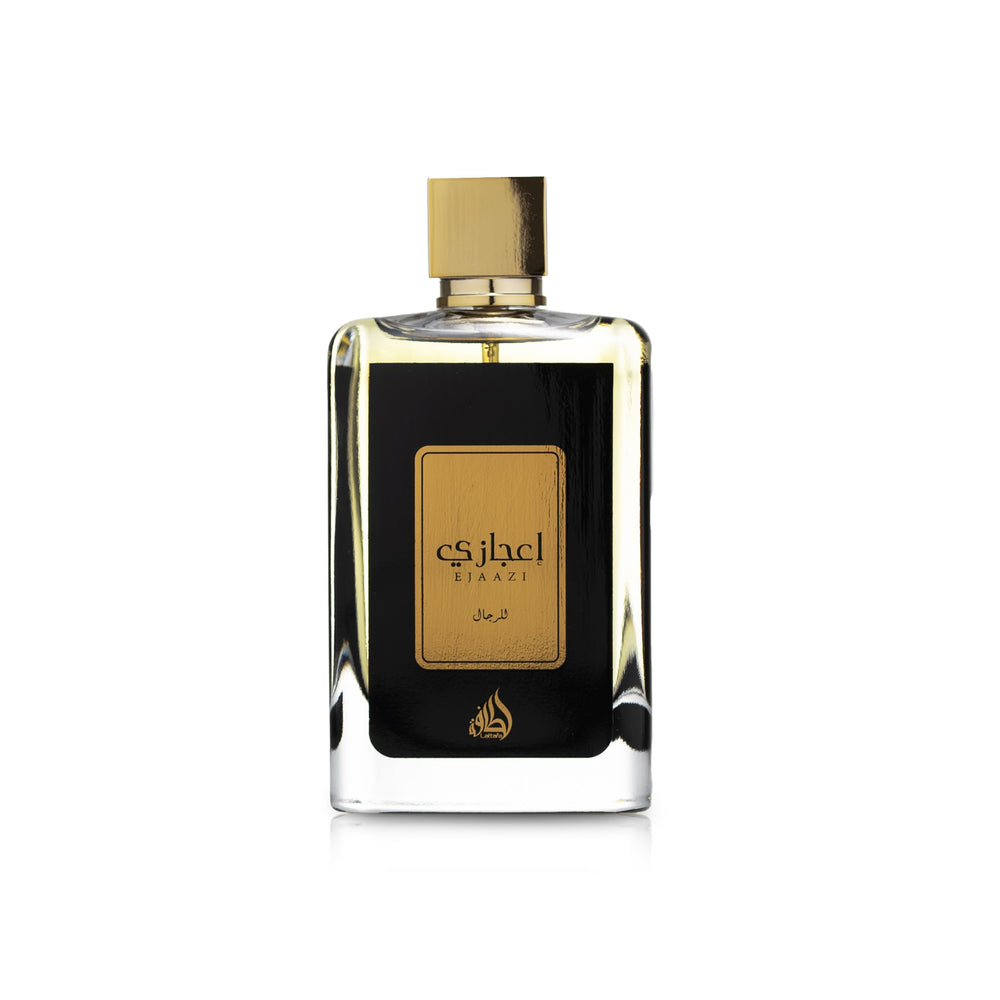 Lattafa Ejaazi bottle front, a bold signature scent for daily confidence.