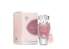 Lattafa Mohra Silky Rose bottle pour highlights refined long lasting projection