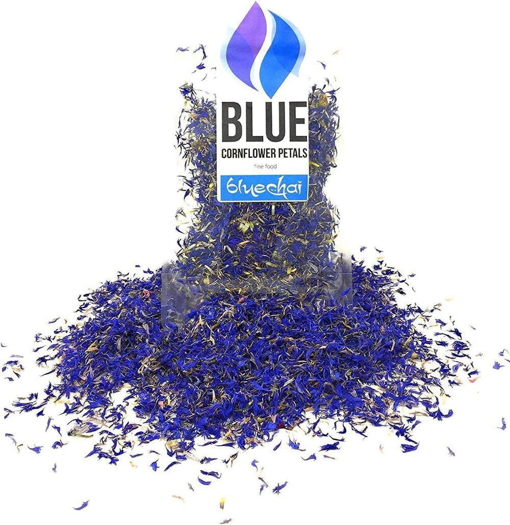 LattePowder pure blue cornflower petals for baking, garnishing lattes and teas