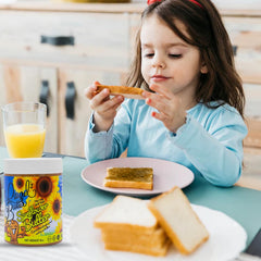 Laurel's Butter sunflower butter product shot showing label; gluten-free and no sugar added.