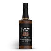 LAVA Premium Mocha Chocolate Syrup bottle highlighting rich flavor for coffee